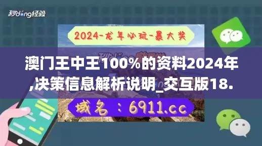 澳门王中王100%的资料2024年,决策信息解析说明_交互版18.269