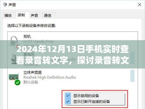 录音转文字技术在未来手机应用中的潜力与挑战，以实时查看功能为例