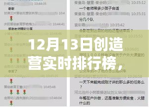 创造营热血青春之战，实时排行榜揭晓，12月13日青春闪耀