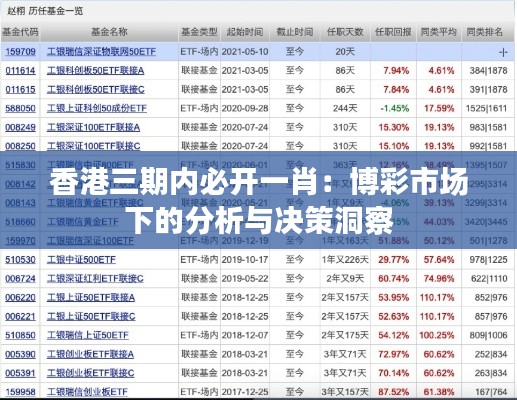 香港三期内必开一肖：博彩市场下的分析与决策洞察