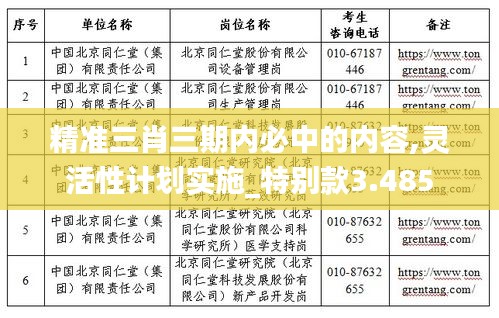 精准三肖三期内必中的内容,灵活性计划实施_特别款3.485