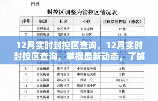 最新动态，掌握12月实时封控区查询信息