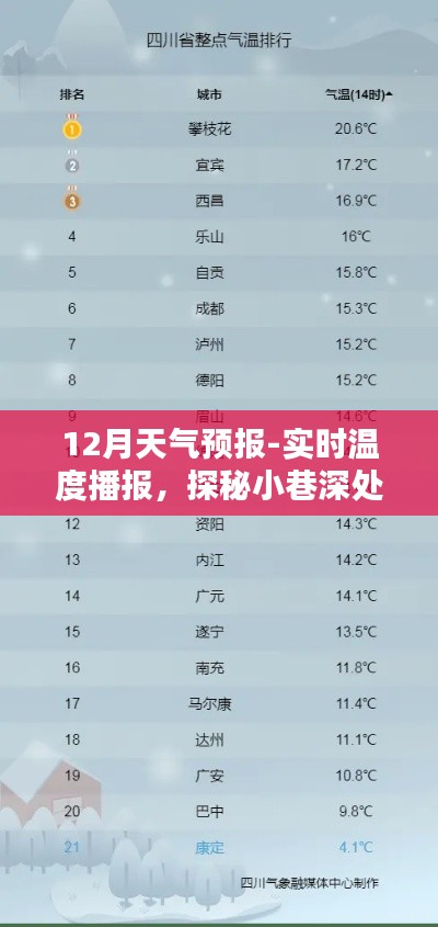 12月天气预报下的特色小店奇遇记，实时温度播报与小巷深处的暖意之源探索