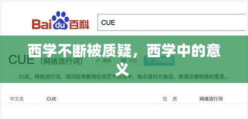 西学不断被质疑，西学中的意义 