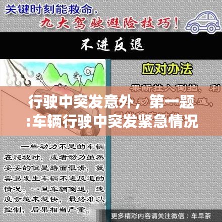 行驶中突发意外，第一题:车辆行驶中突发紧急情况该如何避险? 