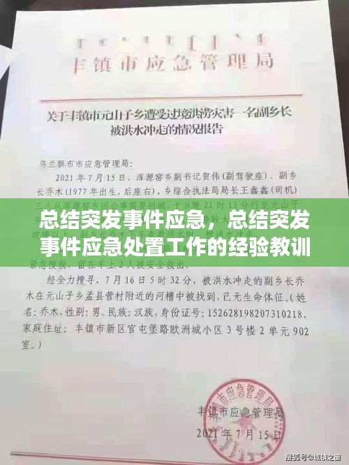 总结突发事件应急，总结突发事件应急处置工作的经验教训,并向 