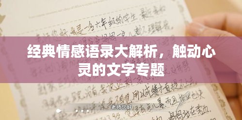 经典情感语录大解析，触动心灵的文字专题