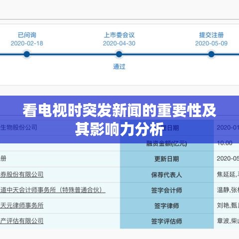 看电视时突发新闻的重要性及其影响力分析