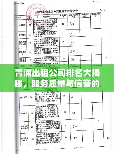 青浦出租公司排名大揭秘，服务质量与信誉的综合评价报告