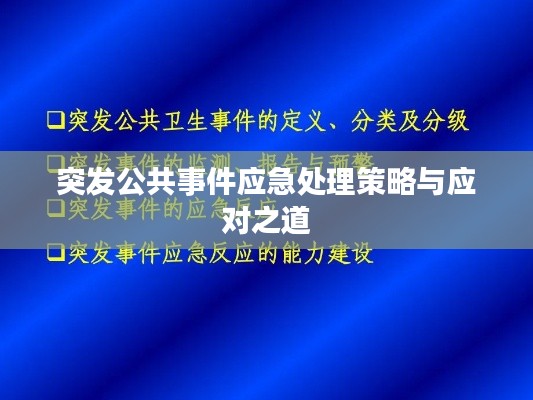 突发公共事件应急处理策略与应对之道