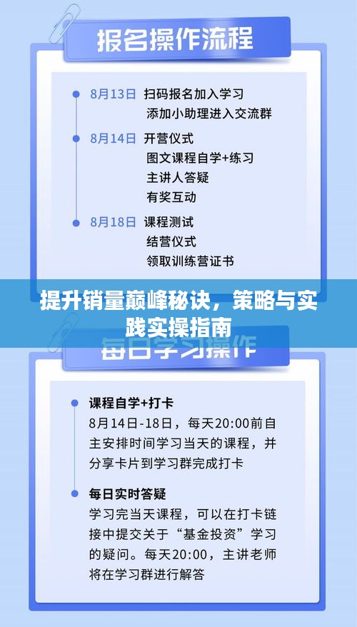 提升销量巅峰秘诀，策略与实践实操指南