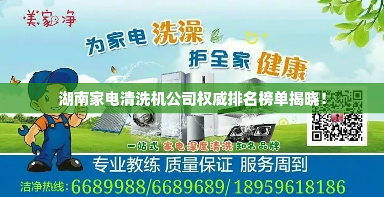 湖南家电清洗机公司权威排名榜单揭晓！
